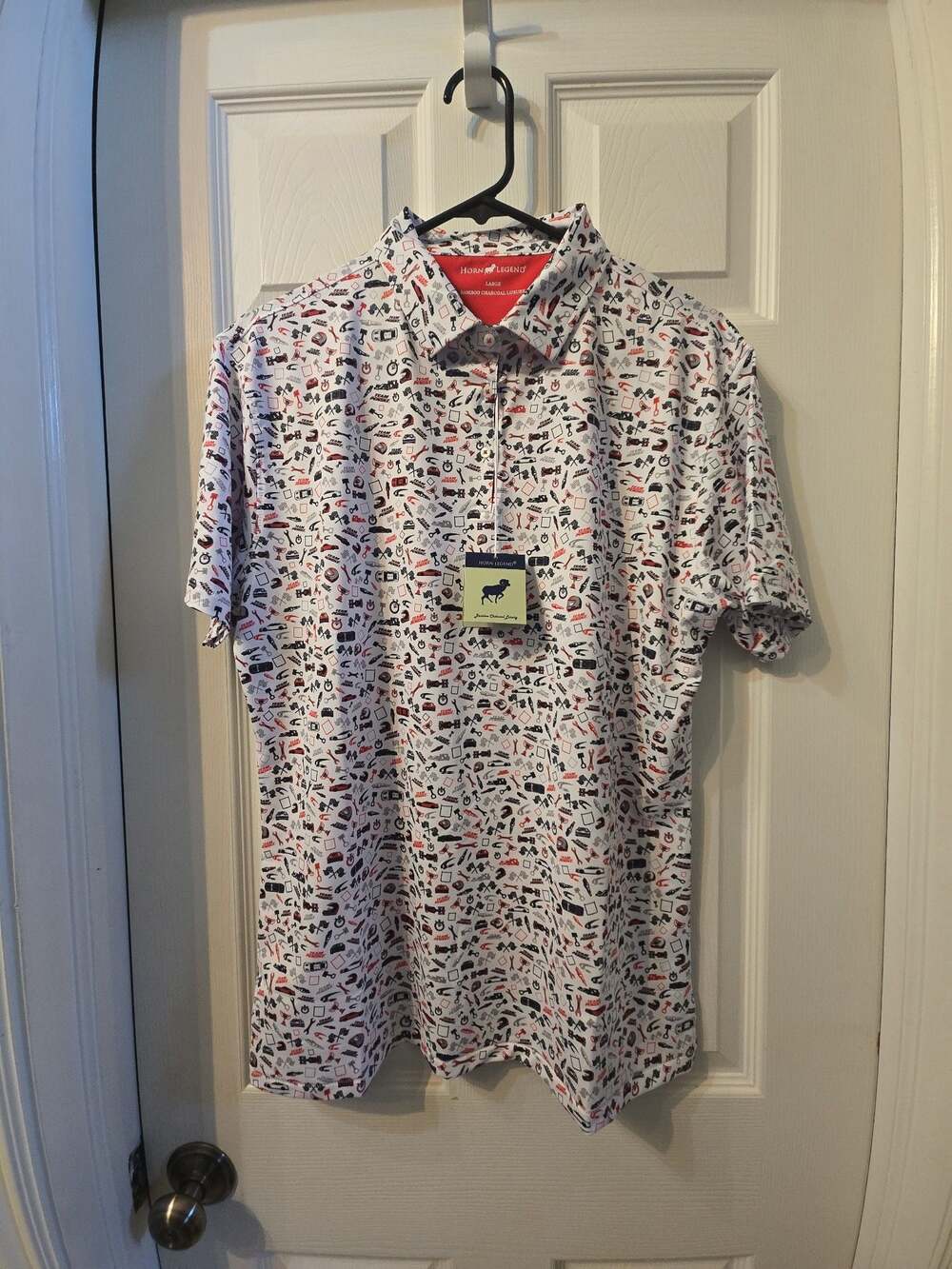 Horn Legend Team Penske Bamboo Charcoal Luxury Print Golf Polo Shirt